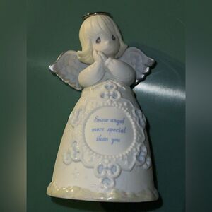 NIB Precious Moments snow girl angel bell figurine